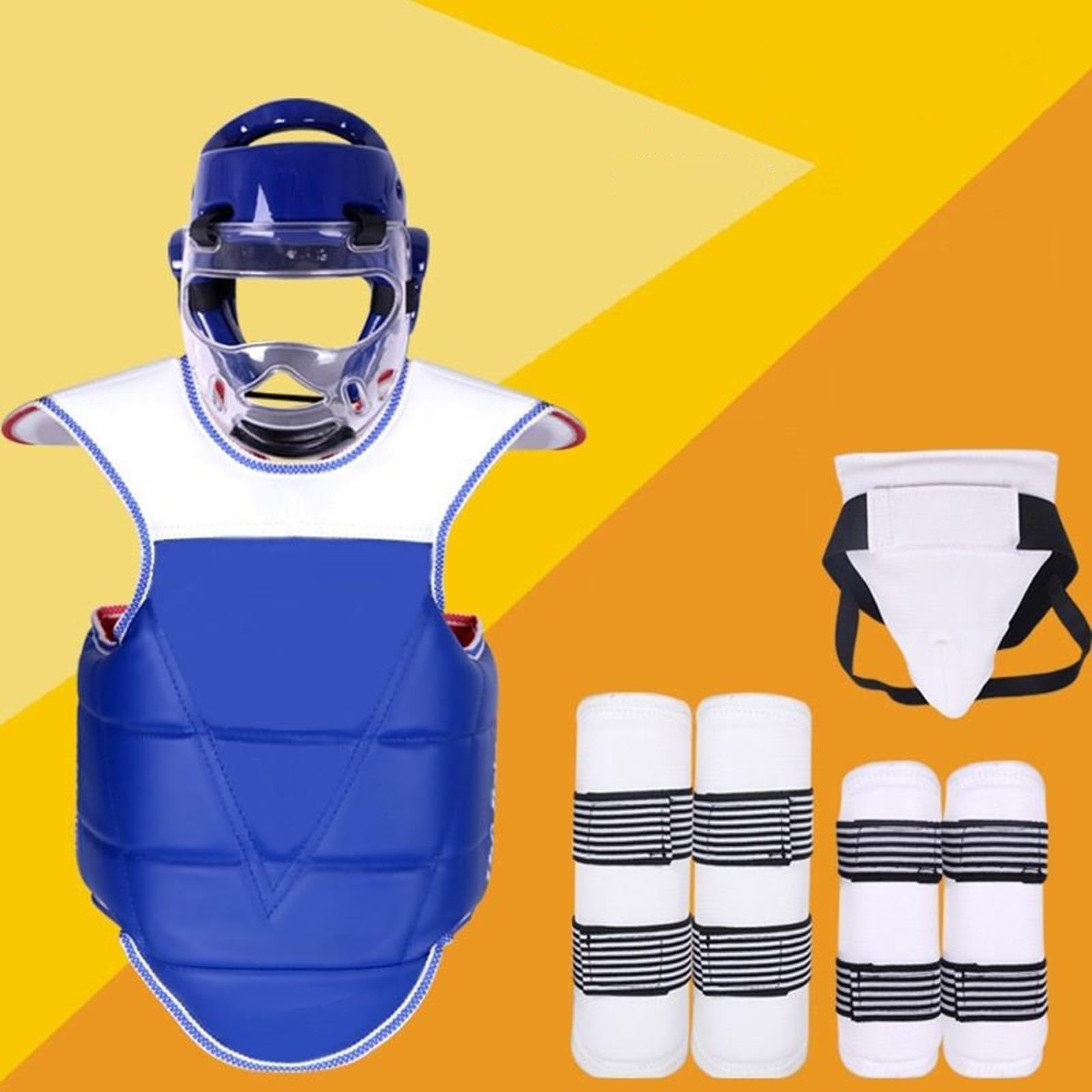 Set di attrezzatura per sparring di karate e taekwondo, casco da boxe, vestibilità comoda, allenamento e sparring nelle arti marziali, attrezzatura