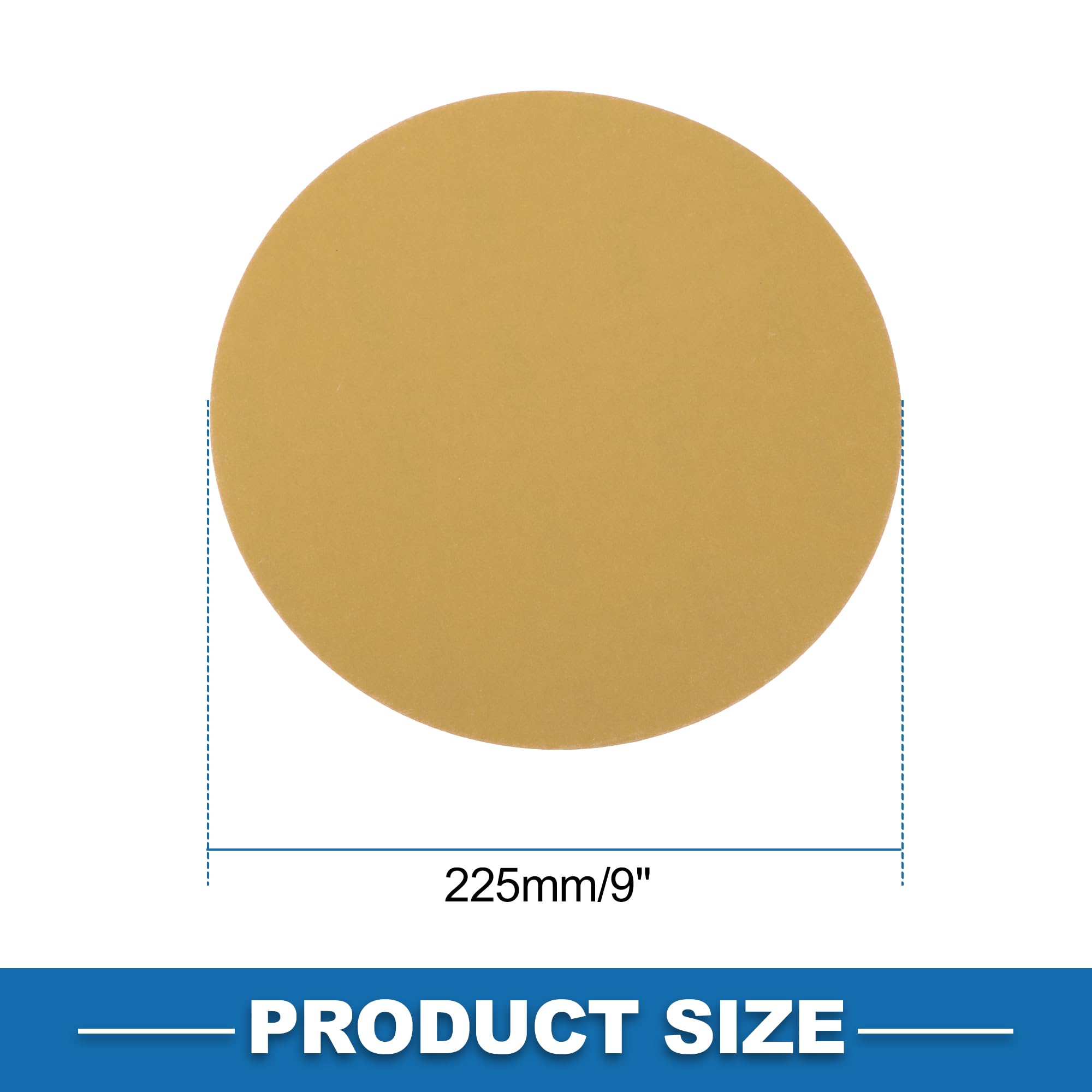 A ABSOPRO Sanding Discs 9 Inch 400 Grit Round Hook and Loop Sandpaper Kraft Paper Yellow 25 Pcs, 225mm/9" - Image 4