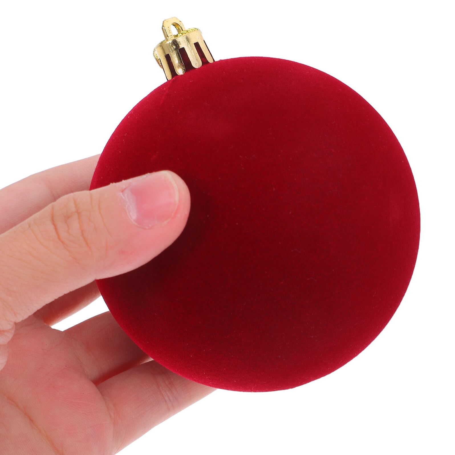 Bolas de Navidad Flocadas de 8 CM Surtido de 12 Adornos para Árbol en Verde y Rojo Decoración Navideña Colgante para Hogar y Fiestas