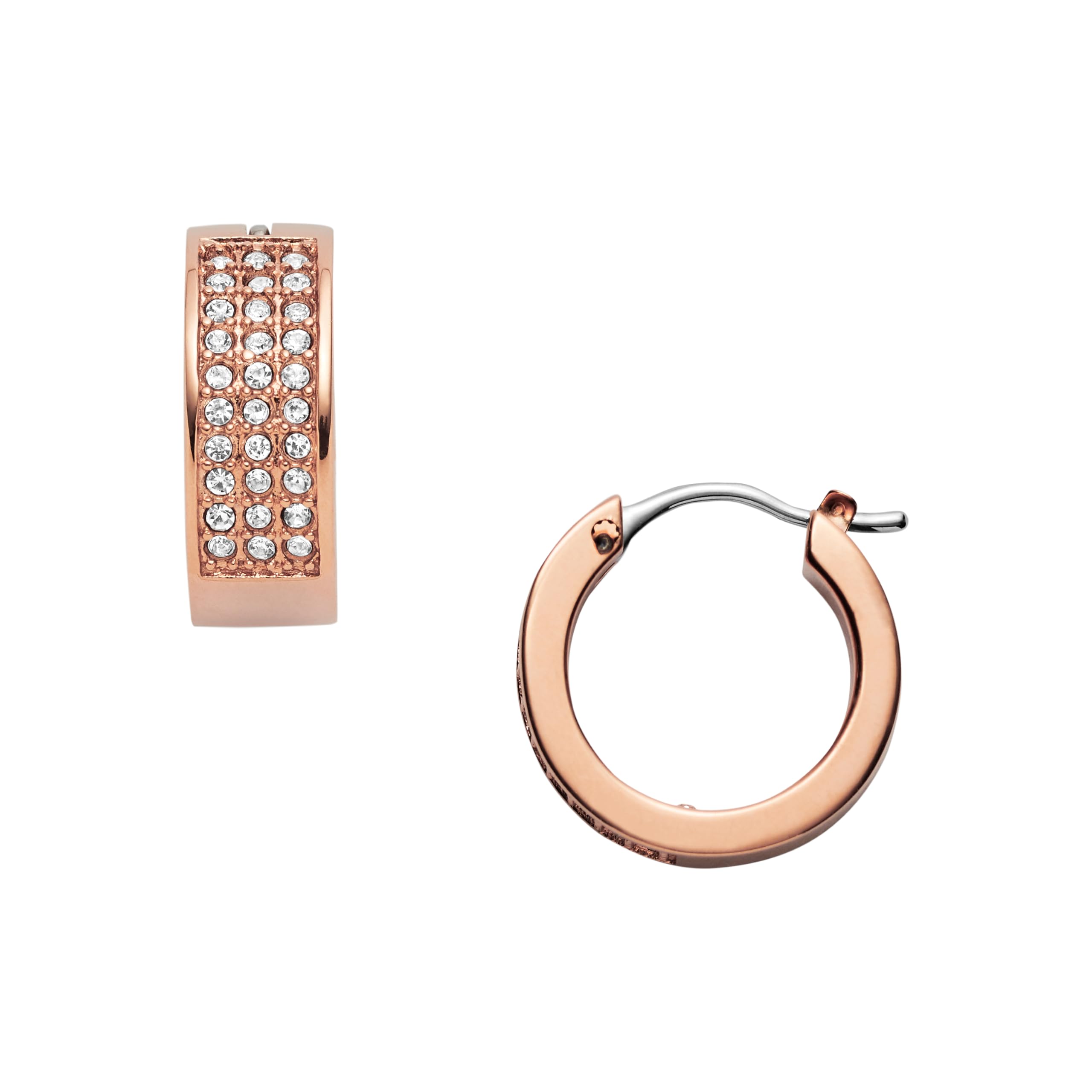 Fossil Ohrringe Für Frauen, 15.4mm X 5mm Rose Gold Edelstahl Ohrringe, JOF00169791