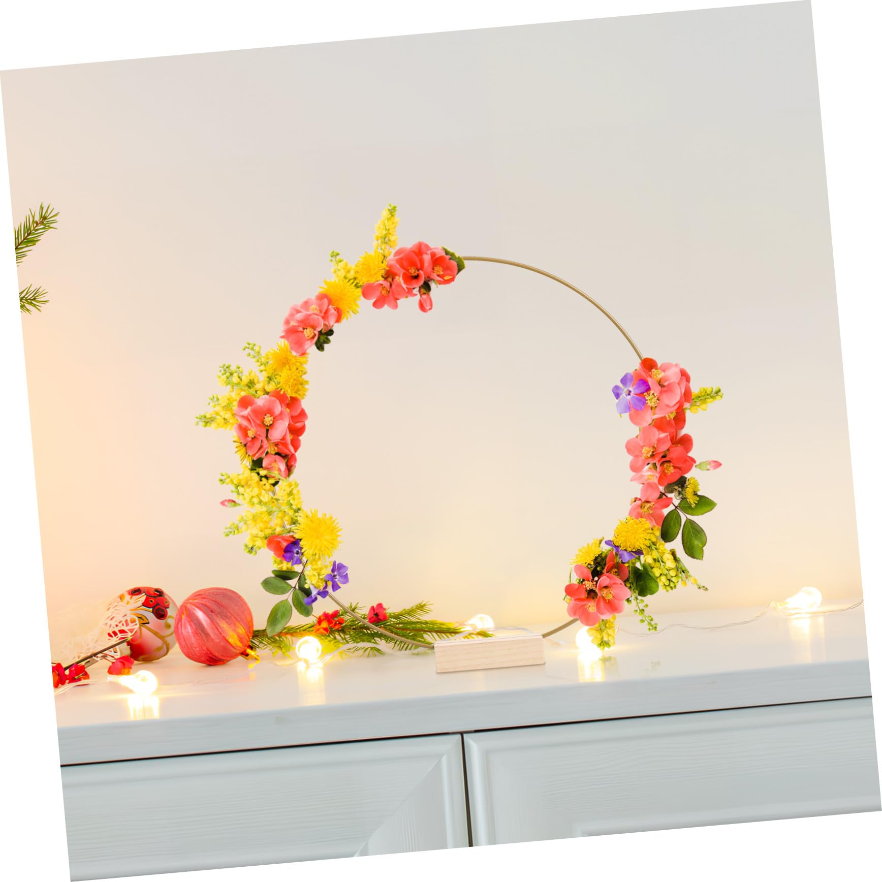 Homoyoyo 10 Aros de Metal para Macramé con Base, Diseño Artesanal y Fácil Instalación, Ideales para Decoración de Centros de Mesa en Bodas