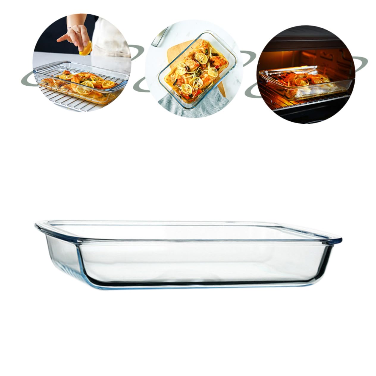 Glas backform Hitzebeständig Anti rost Mikrowellengeeignet Servierplatte Für Ofengebrauch Skandinavischer Stil Küchenhelfer