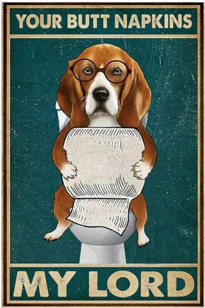 Targa in metallo con scritta in lingua inglese Your Butt Tovaglioli My Lord Raccoon, 20 x 30 cm