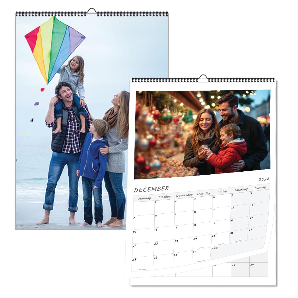 Personalised Calendar 2026 A4 Make Your Own Calendar 250 gsm paper 2026 Personalised 12 Month to View Papa Prints