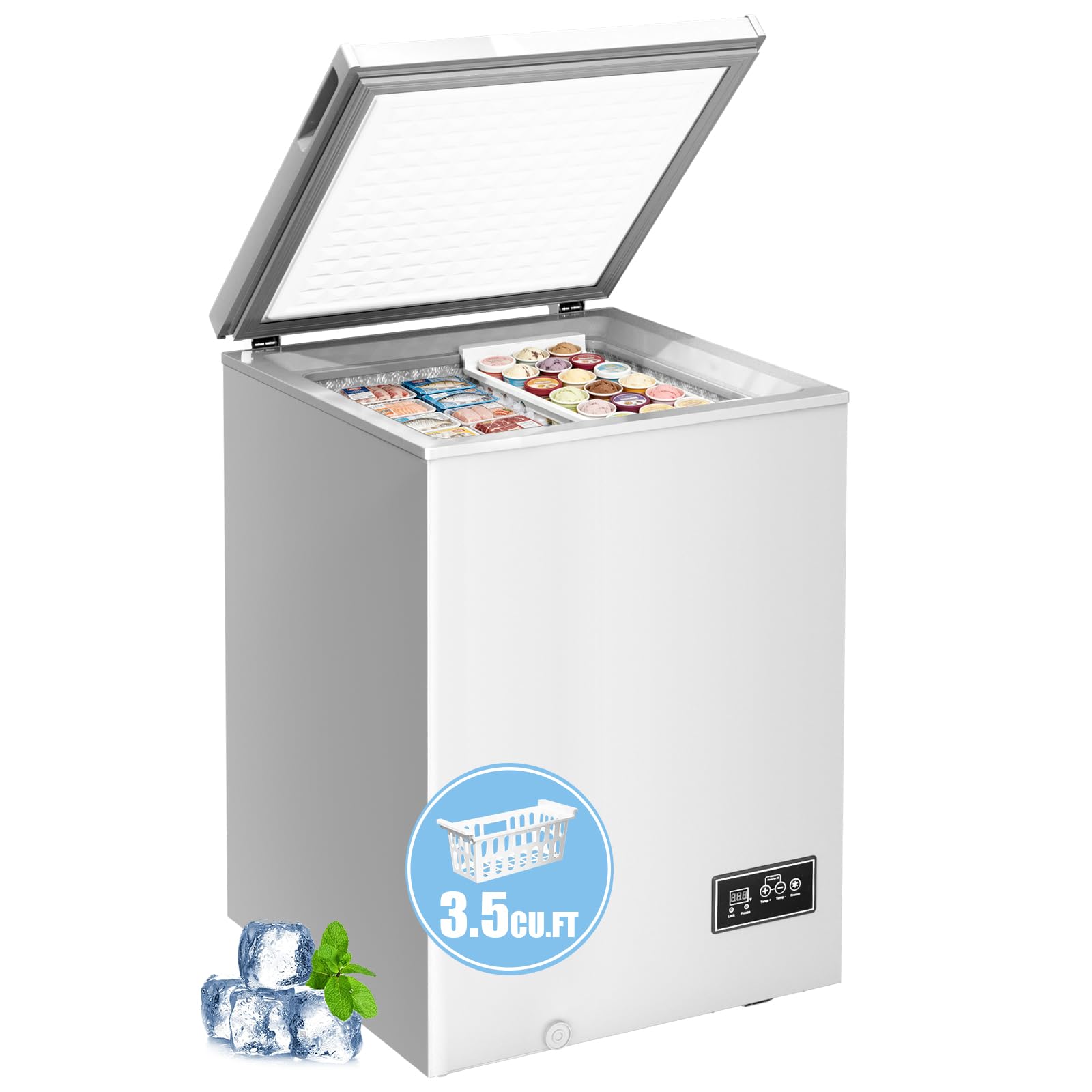 Kismile BD-100B-E 3.5 cu ft Chest Freezer White
