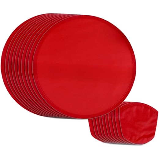 ZOOMELLA 10Pcs Folding Fan Classic Round Fan for Advertising Travel Decor Performance Red