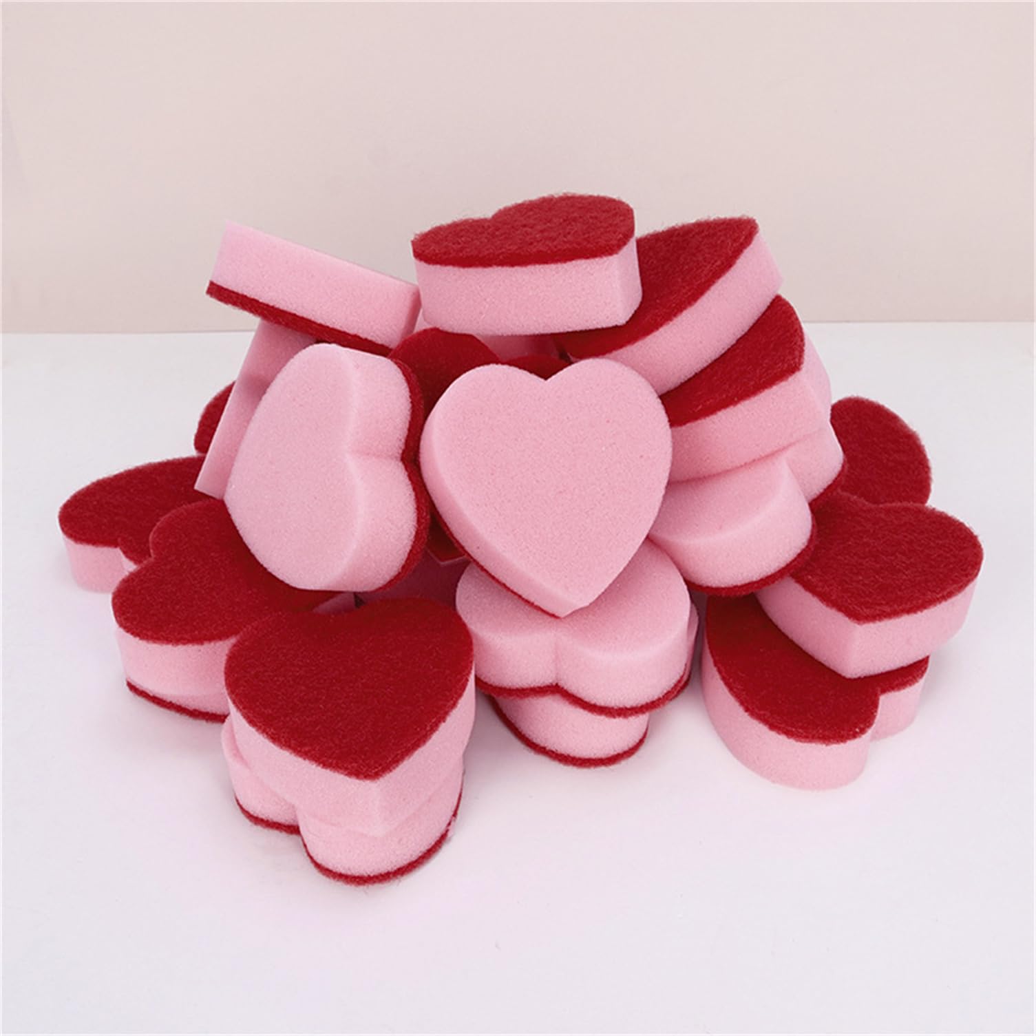 20 Pieces Valentine's Day Heart Sponges for Kitchen, Double Sided Kitchen Sponge and Scrubber for Washing Dishes, Pots, Pans and Household Cleaning Products, Gifts