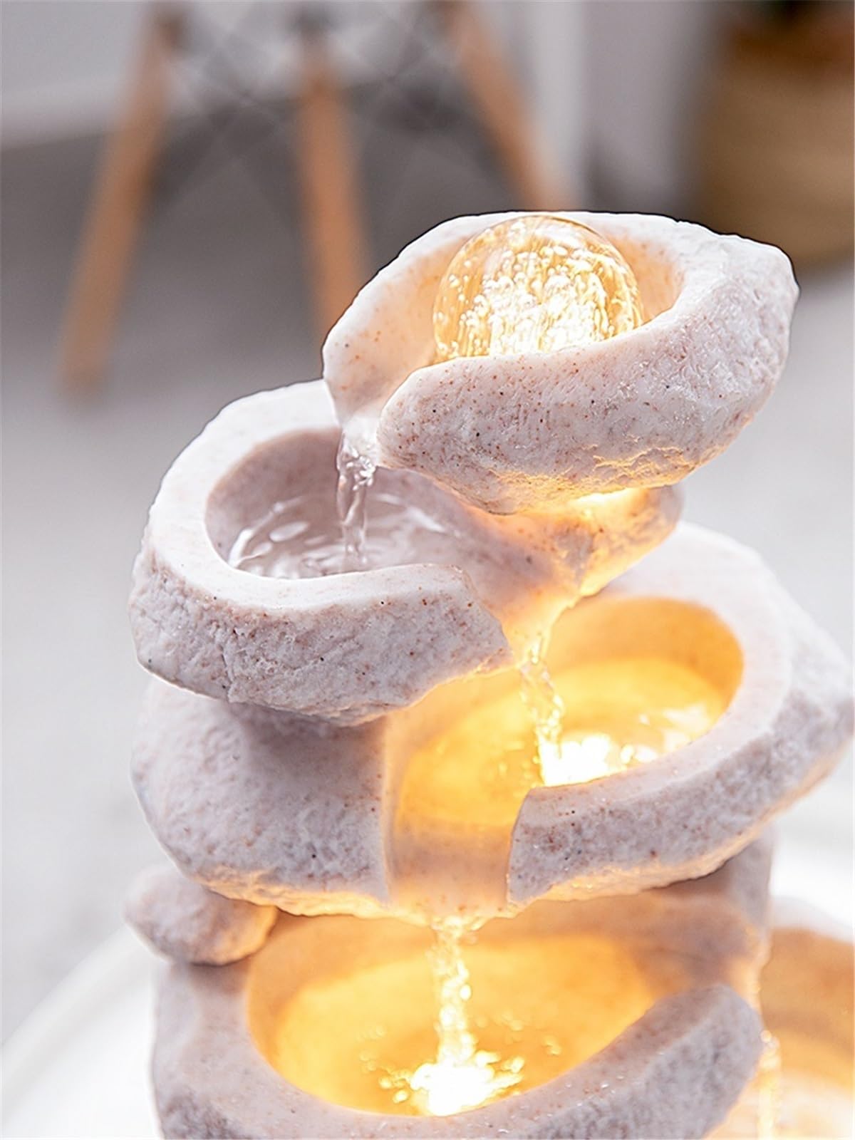 Fuente De Mesa, Fuente De Agua En Cascada para Mesa, Elemento De Cascada para Meditación, Feng Shui