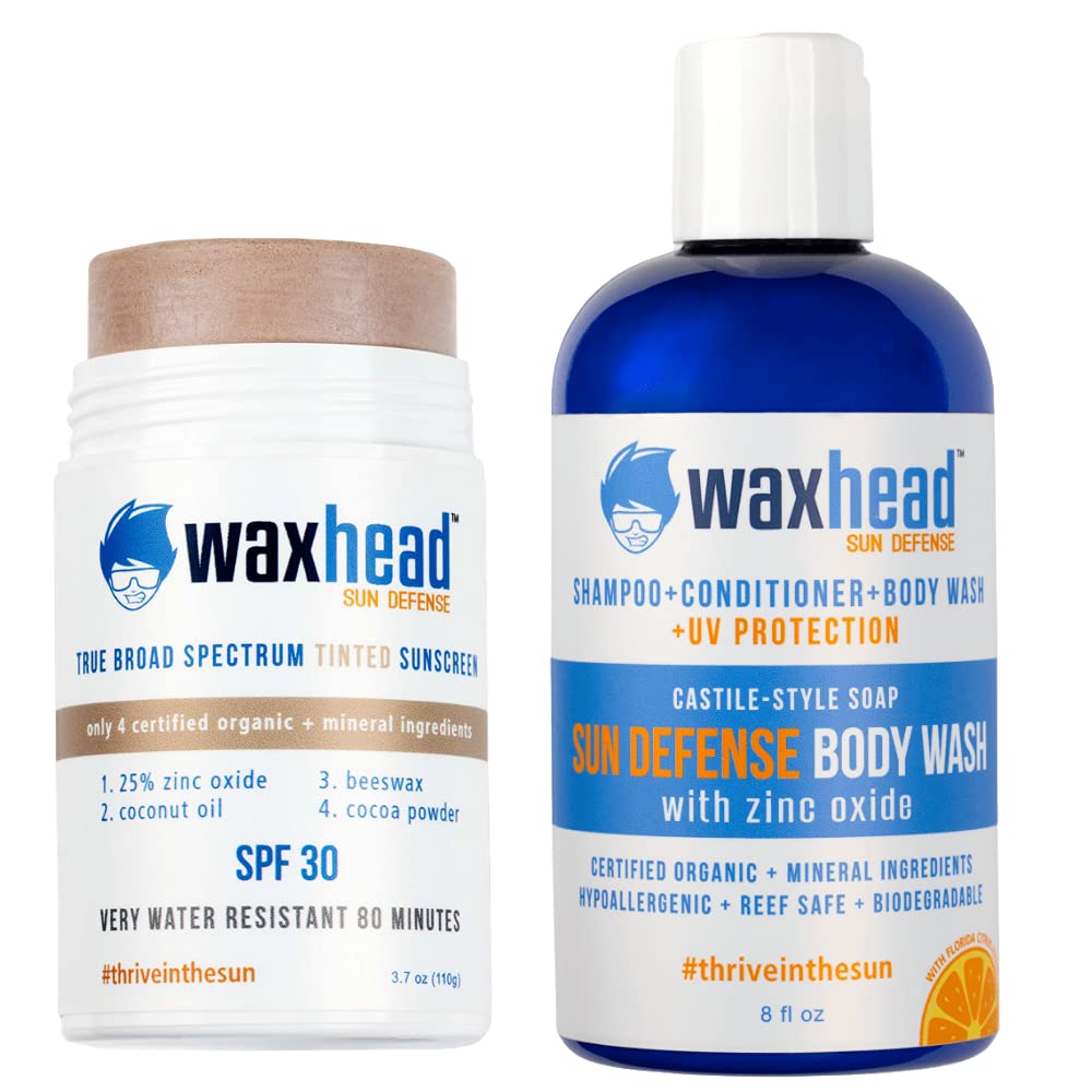 Waxhead Tinted Zinc Oxide Sunscreen Stick + Multi Purpose Castile Soap Body Wash