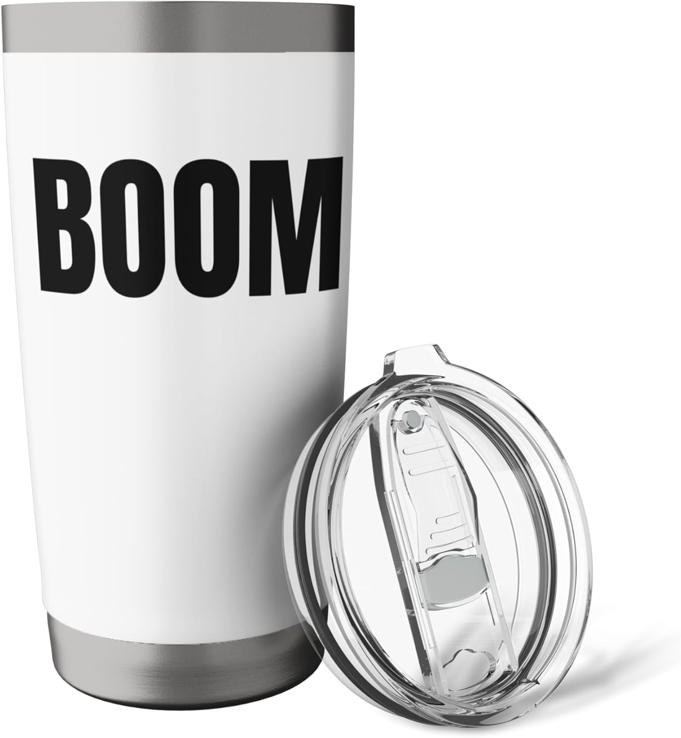 Funny Boom Bold Text Word Humor Quote Saying Stainless Steel Insulated Tumbler - Image 5