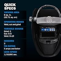 Vista 3 de Miller 287803 Casco de Soldadura de la Serie Clásica VS, Casco de Soldadura de Oscurecimiento Automático, Color Negro