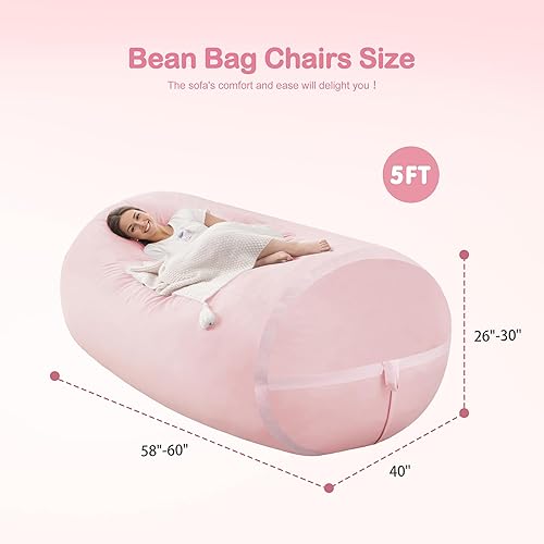 Miniatura 42 de HABUTWAY Puf gigante de 2 pies para adultos, con relleno de espuma viscoelástica, puf grande con funda de terciopelo holandés extraíble para sala de