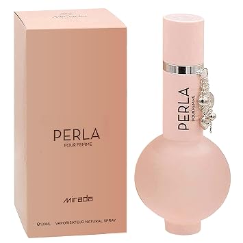 MIRADA Perla | Pour Femme | Eau de Parfum EDP | Spray | 3.4 FL. Oz 100ml - Perfume for Women -Apple, Berry, Lily, Orchid, Green, Jasmine, Caramel, Musk