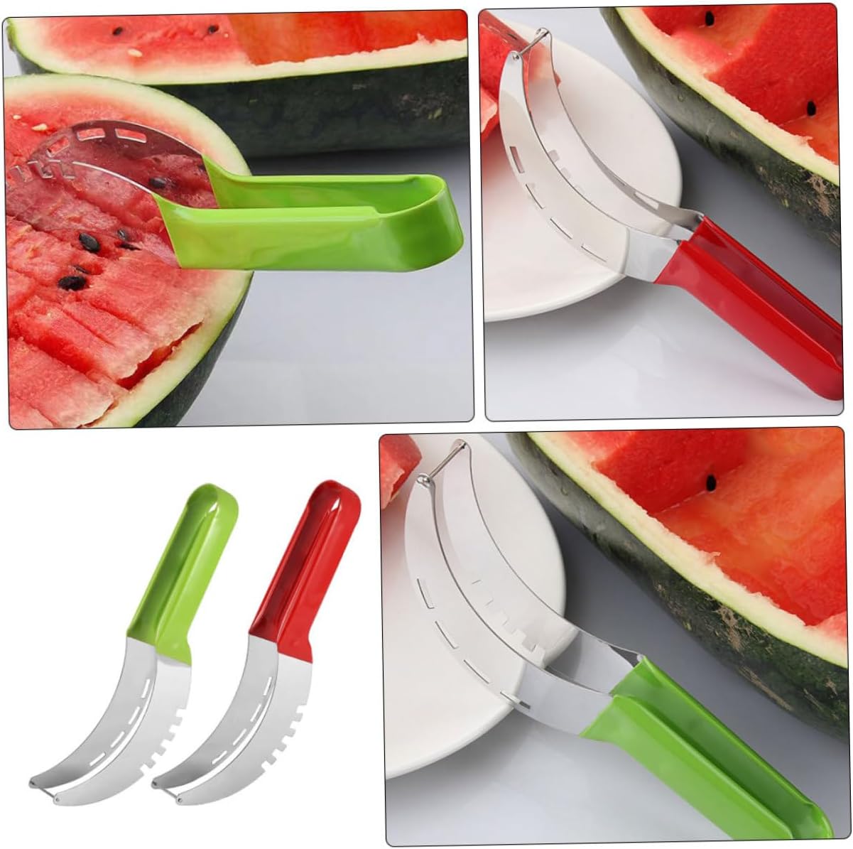 MAGICLULU 2pcs Stainless Steel Watermelon Slicer Cutter for Fruit Cubes