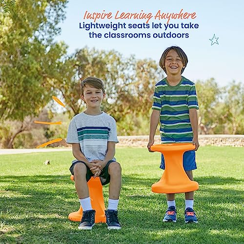 Image of ECR4Kids Twist Active Wobble Stool, 14in Seat Height, Classroom Furniture, Orange