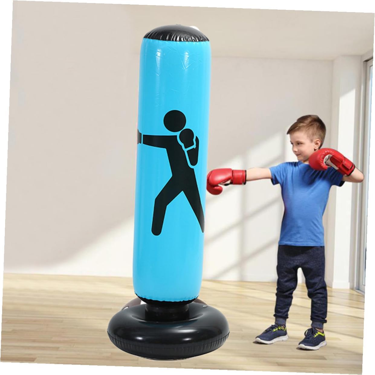 Inflatable Punching Bag Stable Tumbler Boxing Bag for Adults for Stress Relief at Home