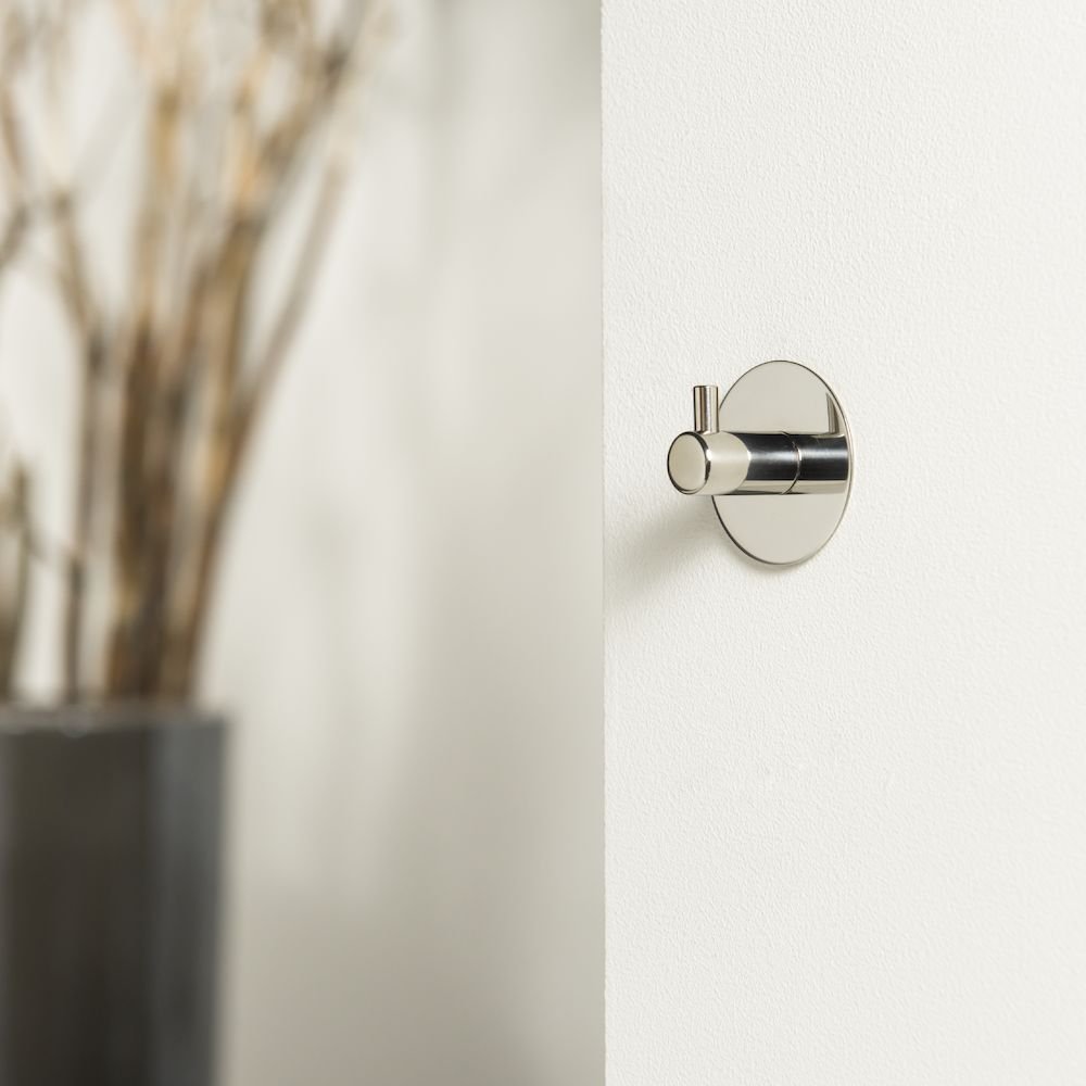 Tiger - Ganci Autoadesivi Palma In Acciaio Inox – 2 Pezzi, Colore Argento Opaco - 2