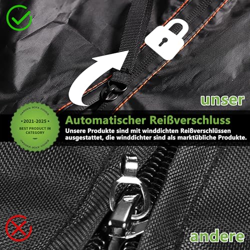 Enzeno Hängesessel Abdeckung Schutzhülle für Hängesessel Wasserdicht 210D Oxford-Gewebe Winterfest Abdeckung für Hängestühle und Schwebesessel 230 x 200 cm (Schwarz)