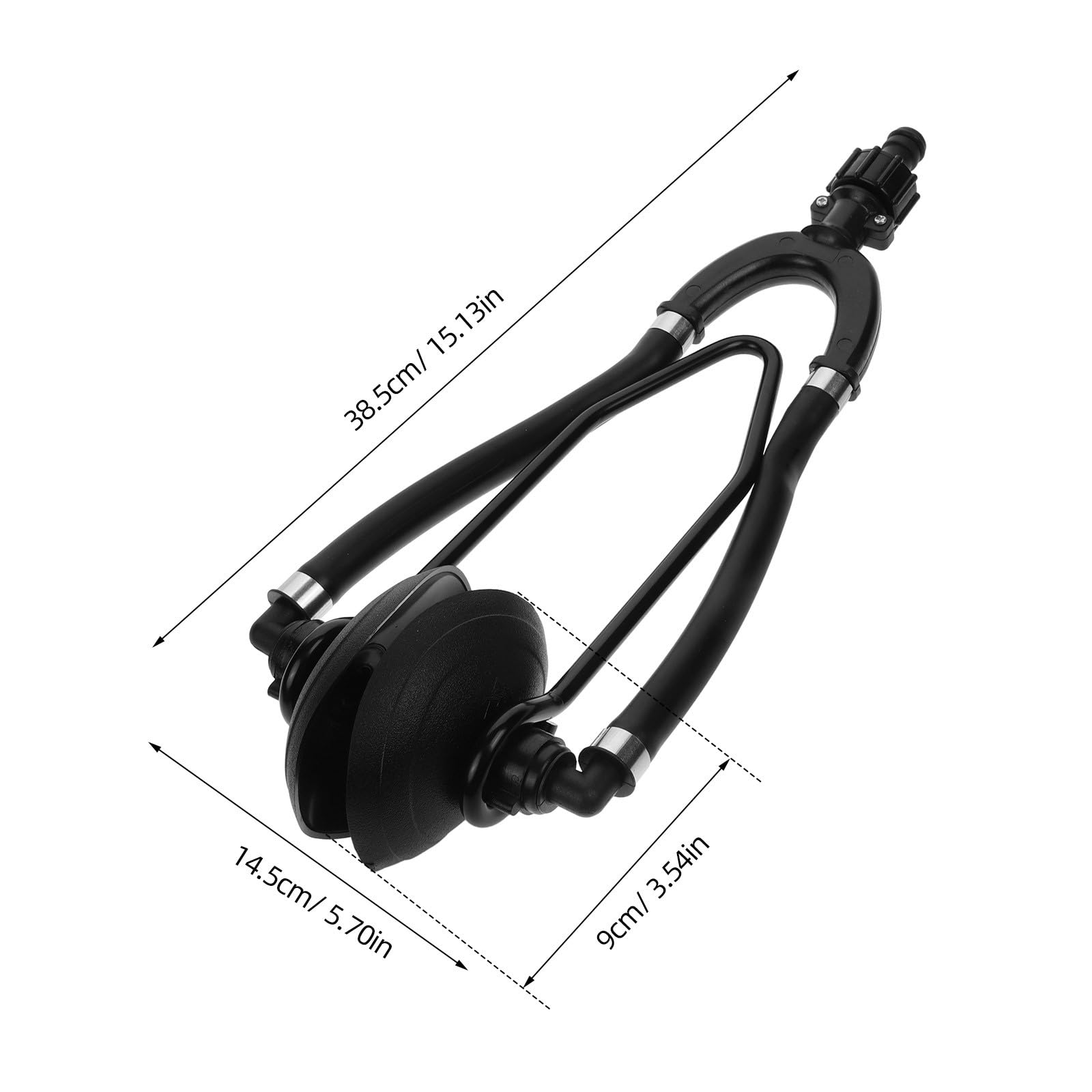 Gatuida Nettoyeur de Moteur Hors-Bord pour Bateau Noir en Nylon et Acier, Alimentation de Rinçage pour Entretien Pratique du Moteur de Yacht