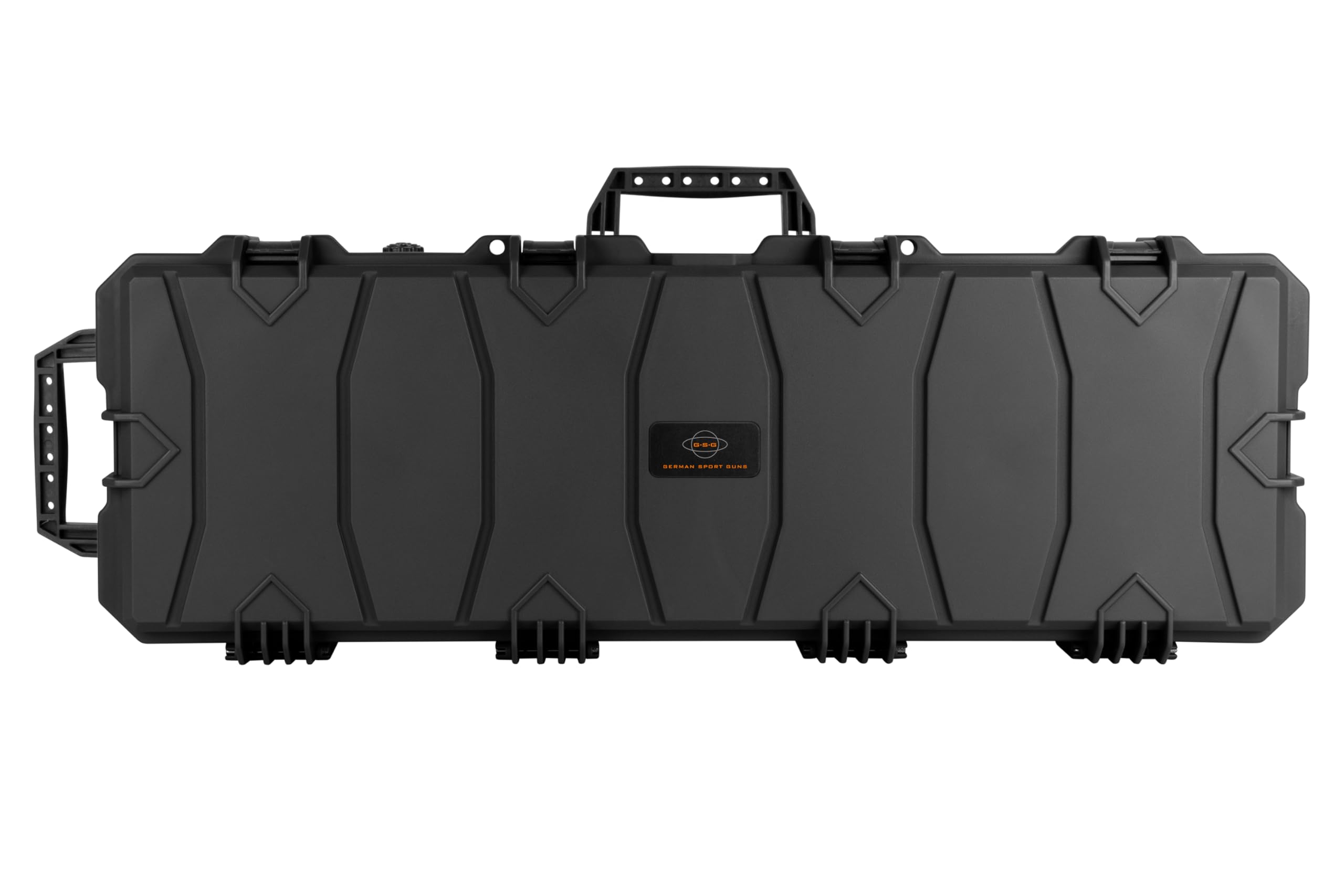 GSG Gewehrkoffer 100cm Schwarz mit Rollen & Druckausgleich wasserdicht Würfelschaum Langwaffenkoffer Waffenkoffer Gewehr Koffer Transportkoffer Schutzkoffer