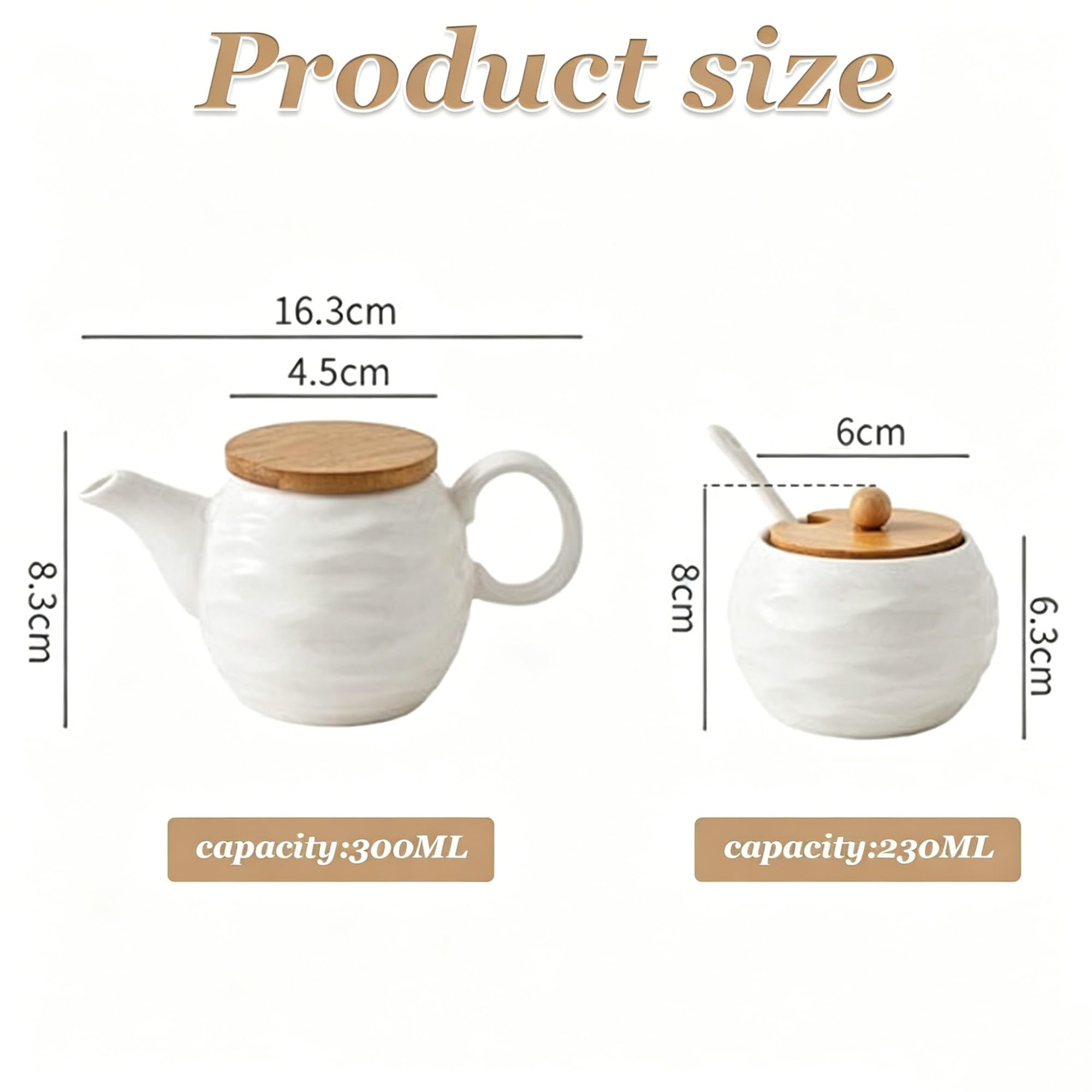 Set di brocche for zucchero e panna in ceramica, zuccheriera for latte in stile britannico con vassoio da portata