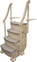 Confer Curve CCX-AG Drop-In Above Ground Pool Steps Grey Treads Base Unit - 400lb Easy Snap Assembly USA Made