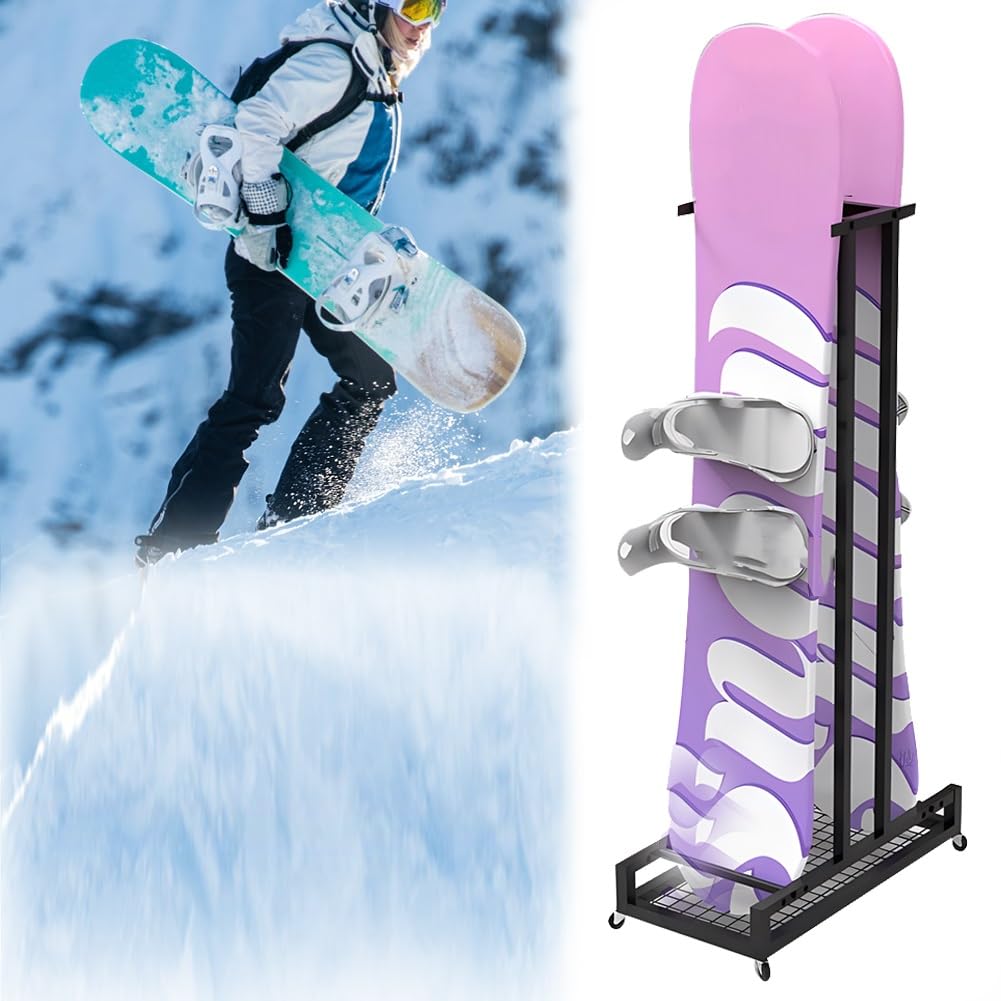 Support De Rangement pour Snowboard En Métal À Plusieurs Étages, Rangement pour Matériel De Ski, Support Pour Skis/planche À Roulettes/scooter, pour Magasins, Supermarchés, Stations De Ski(155x60x120