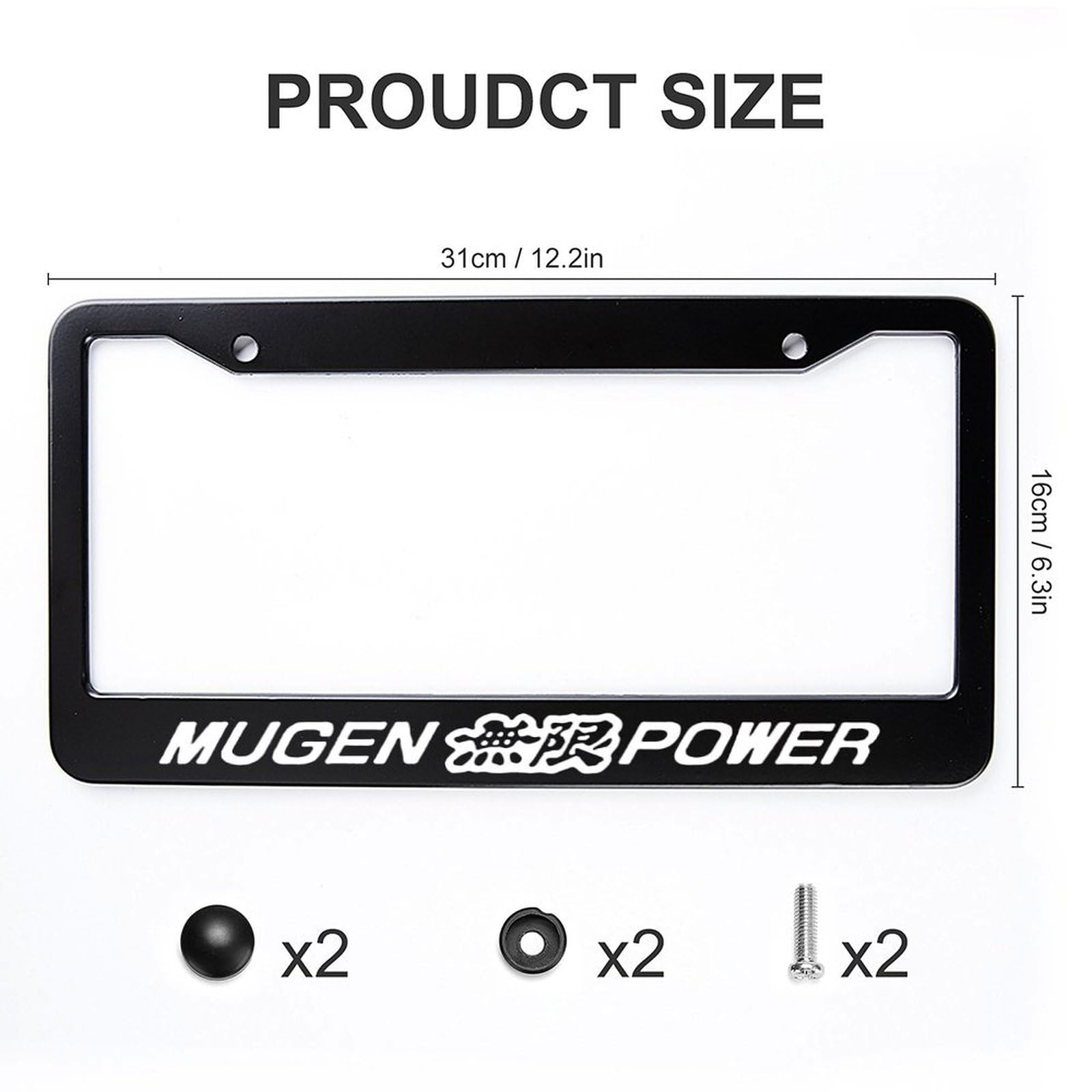 Amazon.com: Mugen Power License Plate Frame Stainless Steel