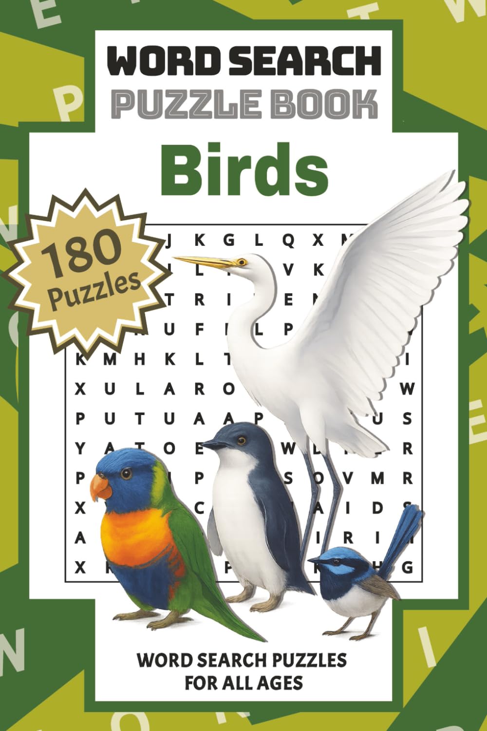 Birds: Word Search Puzzle Book | Soar among feathers with 180 bird‑themed puzzles for curious minds and nature lovers.