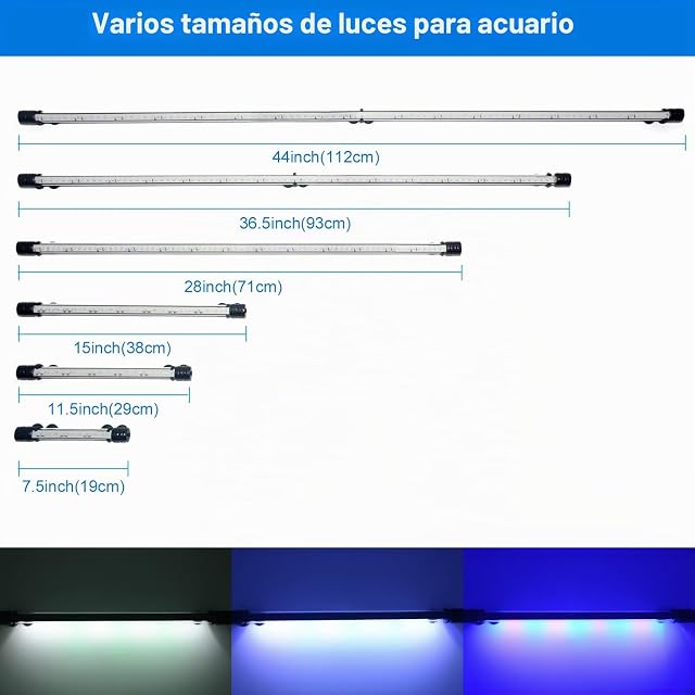 Foto 7 de 8 de VARMHUS Lámpara LED para Acuario Impermeable Con Temporizador, 3 Modos de Luz y 10 Niveles Ajustables