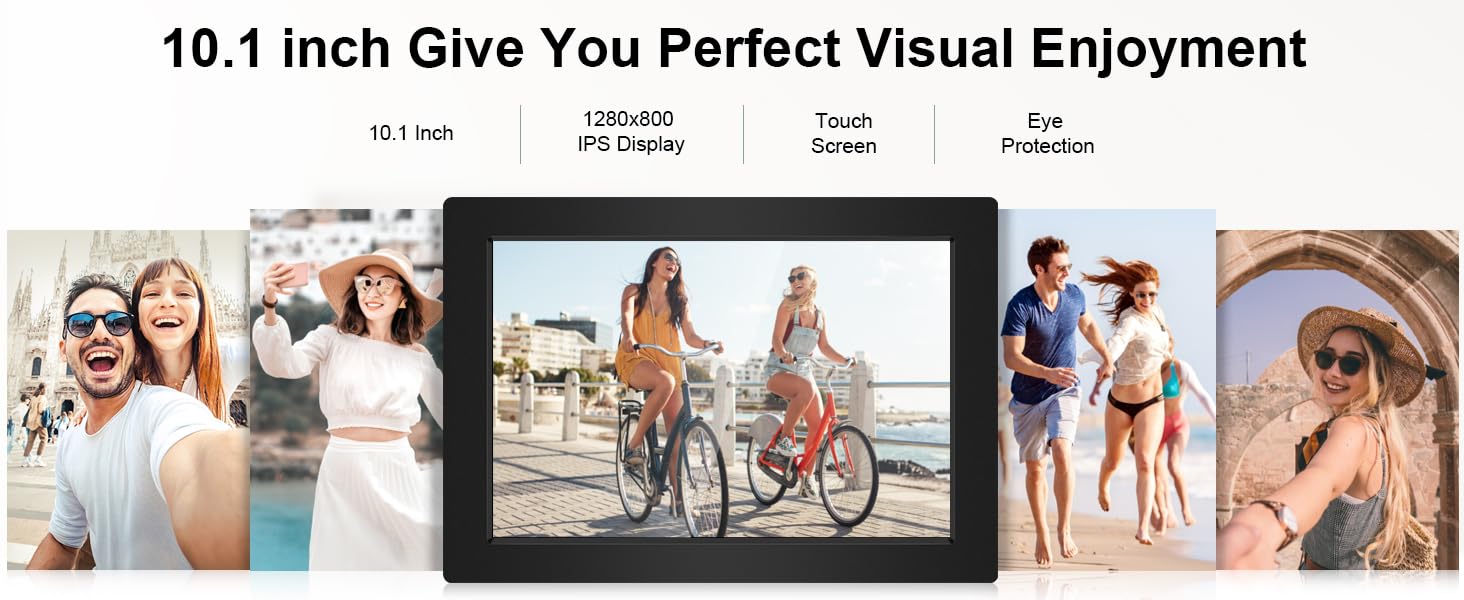 Lipa X80 Digitaler Bilderrahmen 10.1 Zoll Frameo App WLAN Android 11 IPS Touchscreen 32 GB