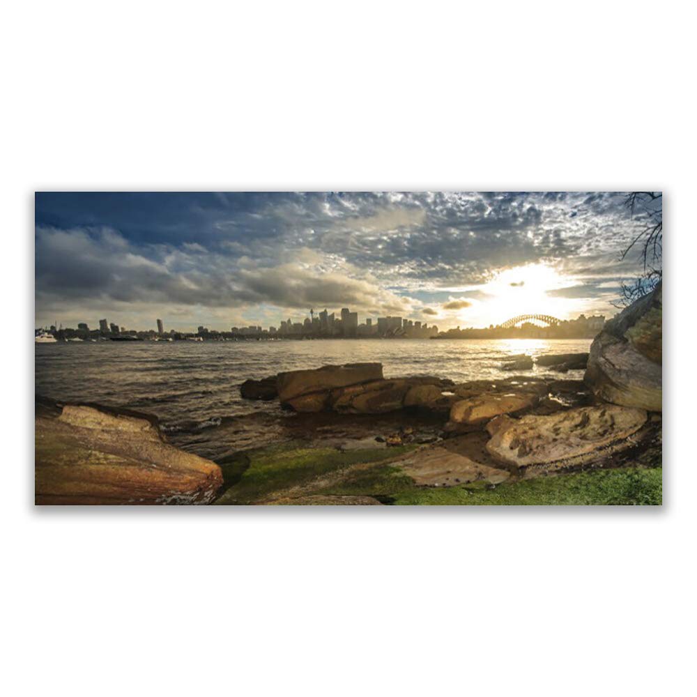 Toile imprimée paysage mer et ville Tulup | Une évasion design moderne pour sublimer votre salon