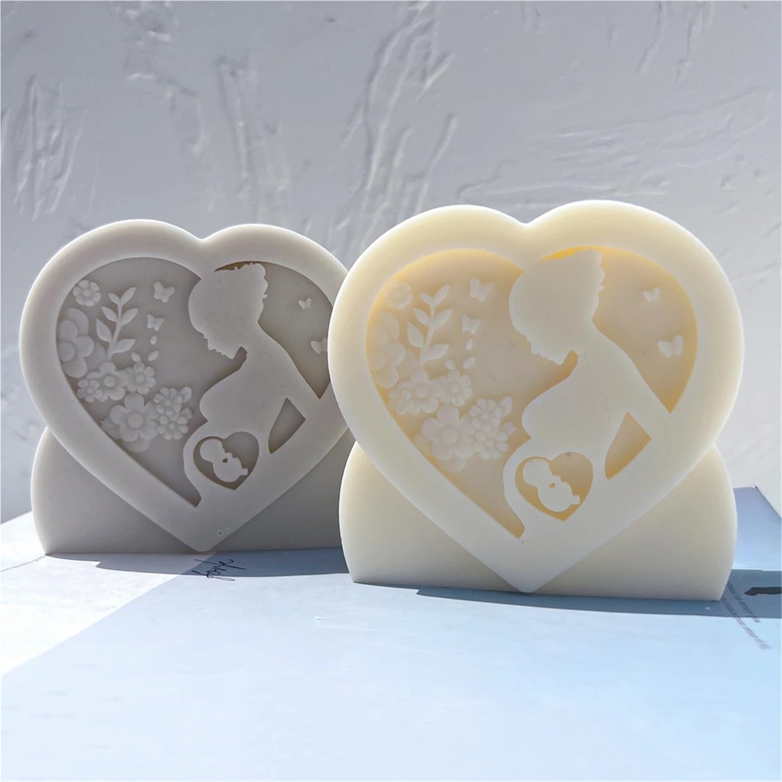 Moldes for velas en forma de corazón, estatuilla, molde silicona for madre embarazada, decoración del hogar, cera for mamá para Velas