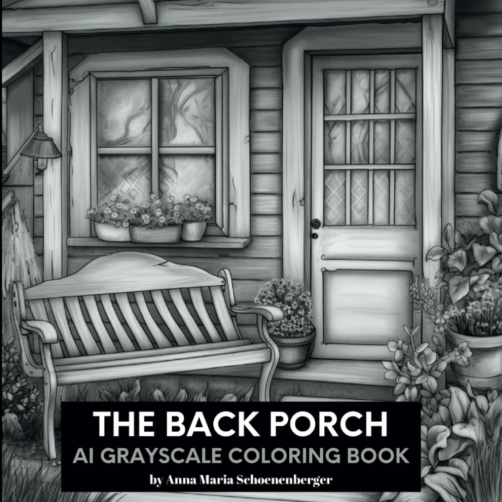 THE BACK PORCH Grayscale Coloring Book (Grayscale Interiors/Exteriors Series)