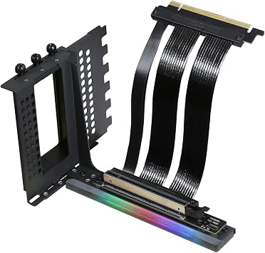 Formulamod V3 Vertical GPU Bracket Kit with PCIe 5.0 x16 Riser Cable, Adjustable 13-17cm Mount, 5V ARGB Sync, Heavy-Duty Steel, 90-Degree Gen5 Riser for ATX/MATX 7-Slot Open-PCI Design Black