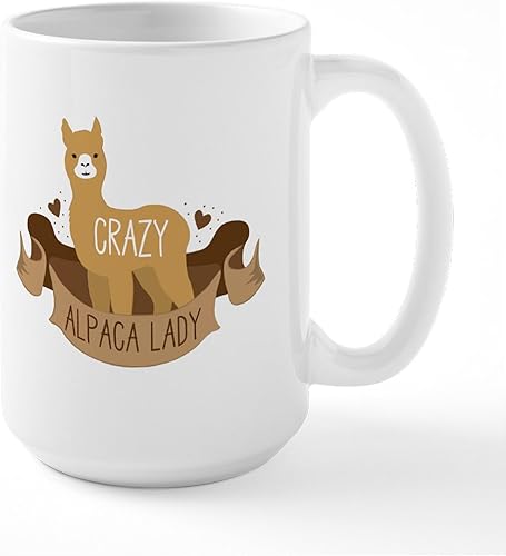 CafePress Crazy Alpaca Lady Mugs 15 oz (444 ml) Ceramic Coffee Mug