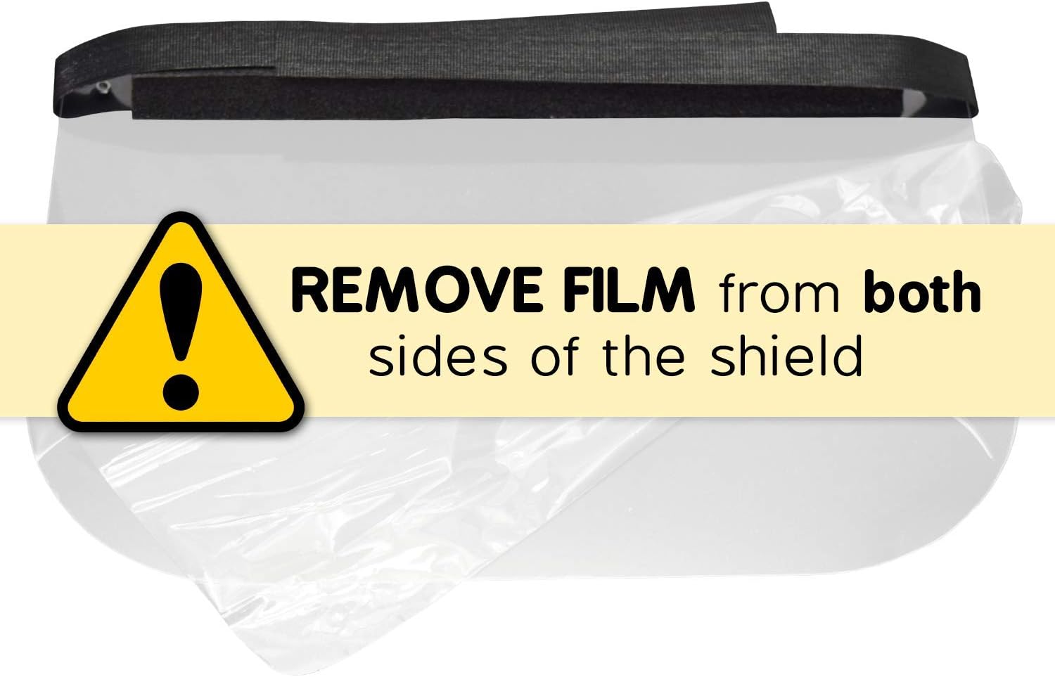 Made in USA Durable and Reusable Face Shield, One Size Fits All, Anti-Fogging Ultra-Clear Polycarbonate, Easy to Clean, REMOVE ANTI-SCRATCH FILM BEFORE USE