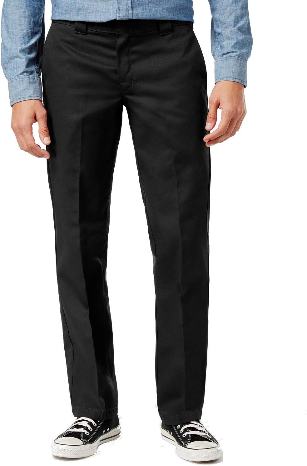 Dickies Men's Slim Straight Fit Work Pant, Black, 38X30