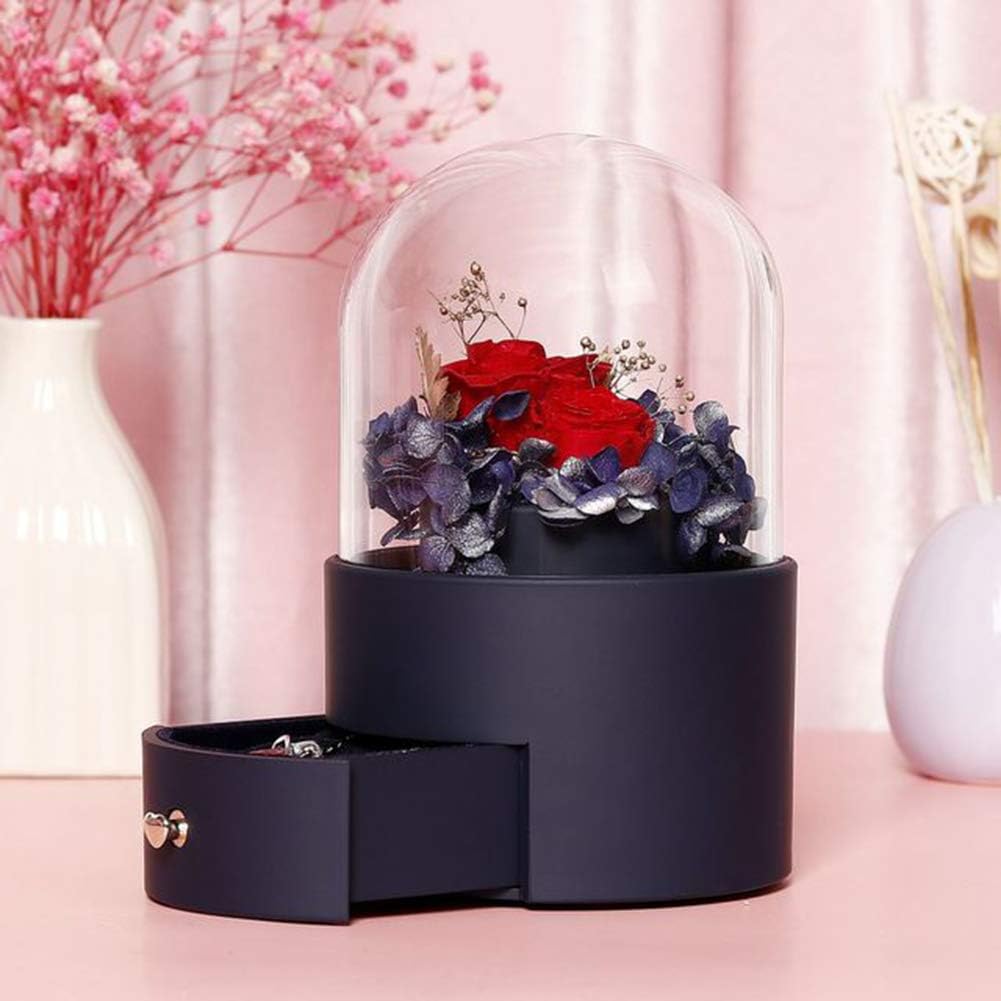 Eternal Rose Preserved Rose Original Gifts for Women Valentine's Day Original Women Gifts Gift for Girlfriend Gift Birthday Woman Gift Anniversary Gold (Pink)