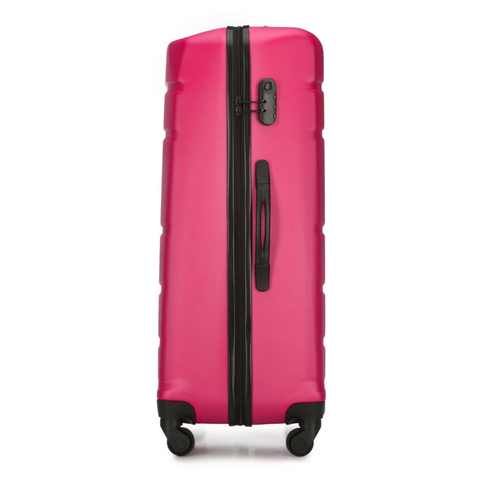 WITTCHEN Valigia da viaggio grande trolley valigia grande valigia check-in guscio rigido in ABS con 4 ruote piroettanti chiusura a combinazione maniglia telescopica Globe Line rosa