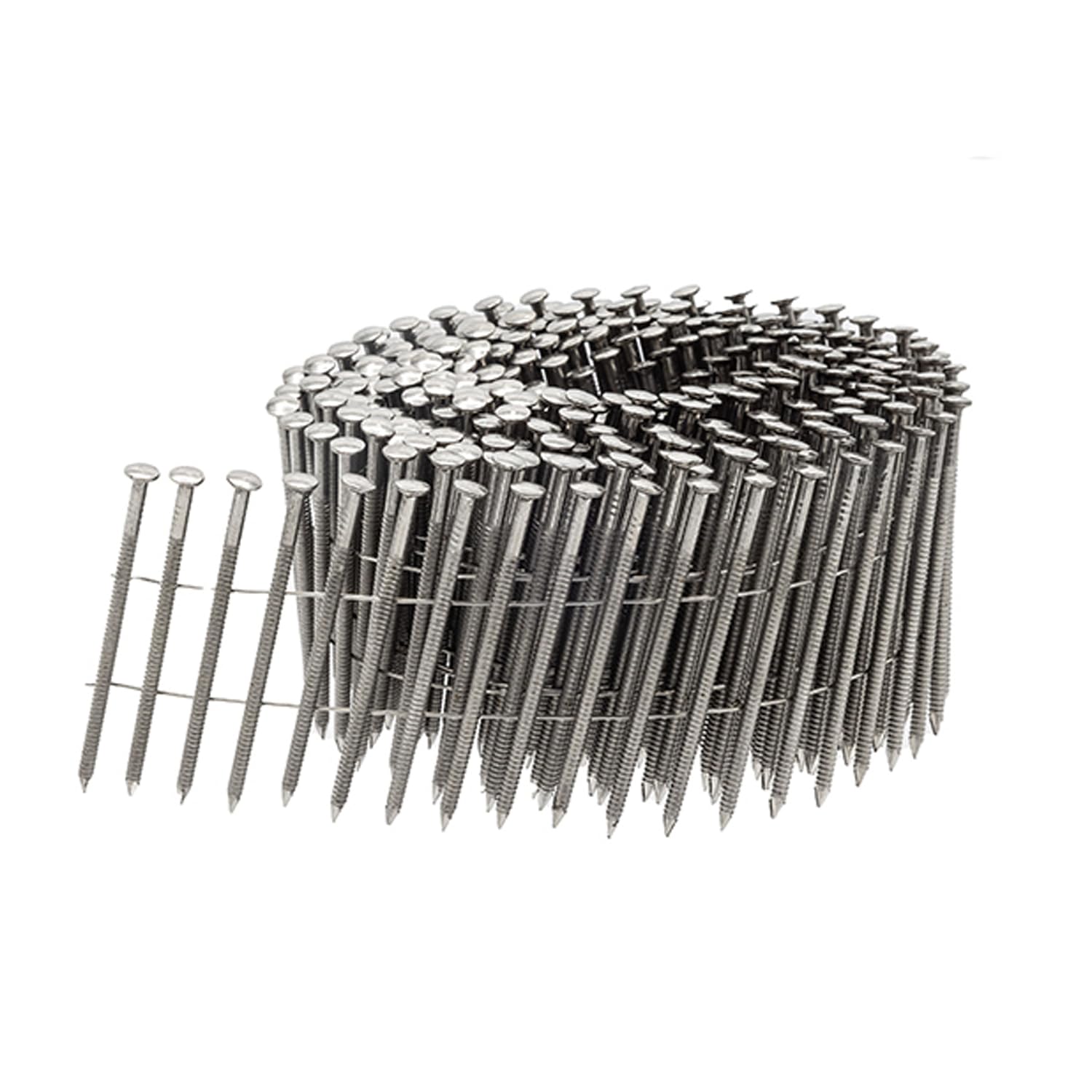 16° Clous en rouleau - 2,5x50mm, 9.000 piéces, Tige annelée/INOX A2/Tête bombée, Clous pour Alsafix, MAX, Prebena, BEA, Bostitch, Dewalt, Haubold Cloueur
