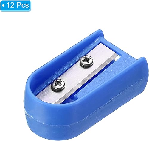 Miniatura 3 de PATIKIL Sacapuntas manuales de plástico, 12 unidades de sacapuntas manuales de plástico a granel de un solo agujero para oficina, aula, pintura