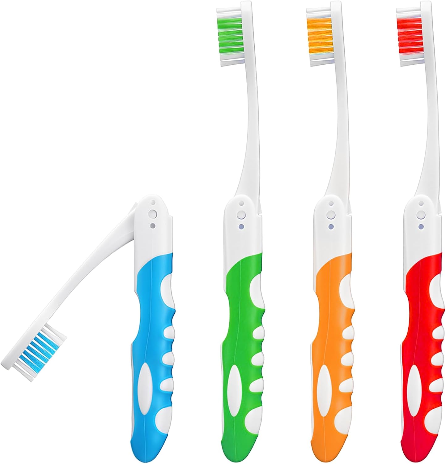 4PCS Travel Toothbrush Set Foldable Portable Soft Bristles
