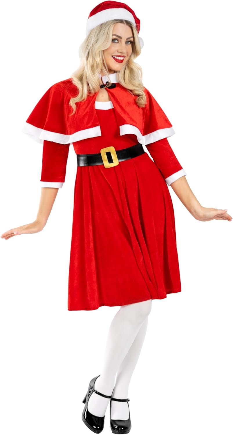 fun shack Mrs Claus Costume Adult Women, Santa Dress, Mrs Claus Costume For Women, Female Santa Costumes, Festive Attire - Image 5