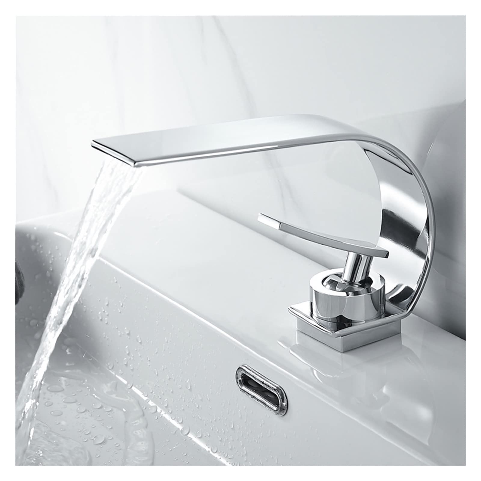 Robinet de lavabo cascade mitigeur eau chaude froide pour évier vasque