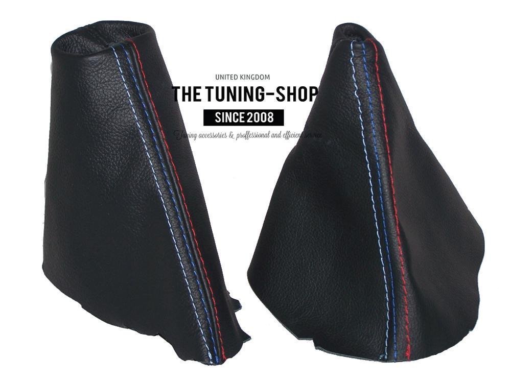 The Tuning-Shop Ltd Shift & E Brake Boot Black Leather Mpower Stitching