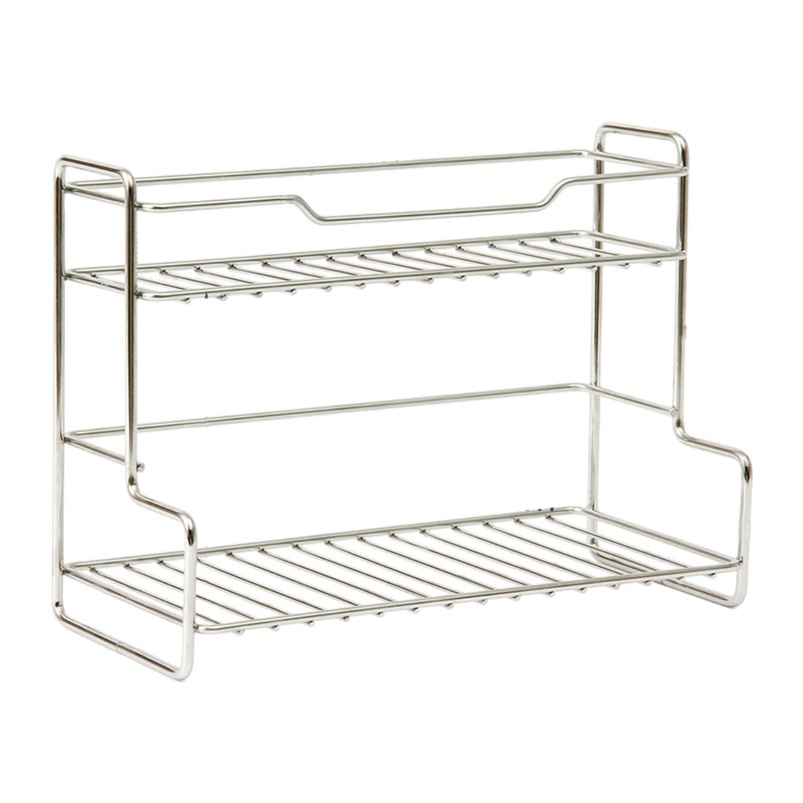 ALCXAZS Home Kitchen Storage Rack 2 Tier Stainless , Silver , 27.5x13x20cm