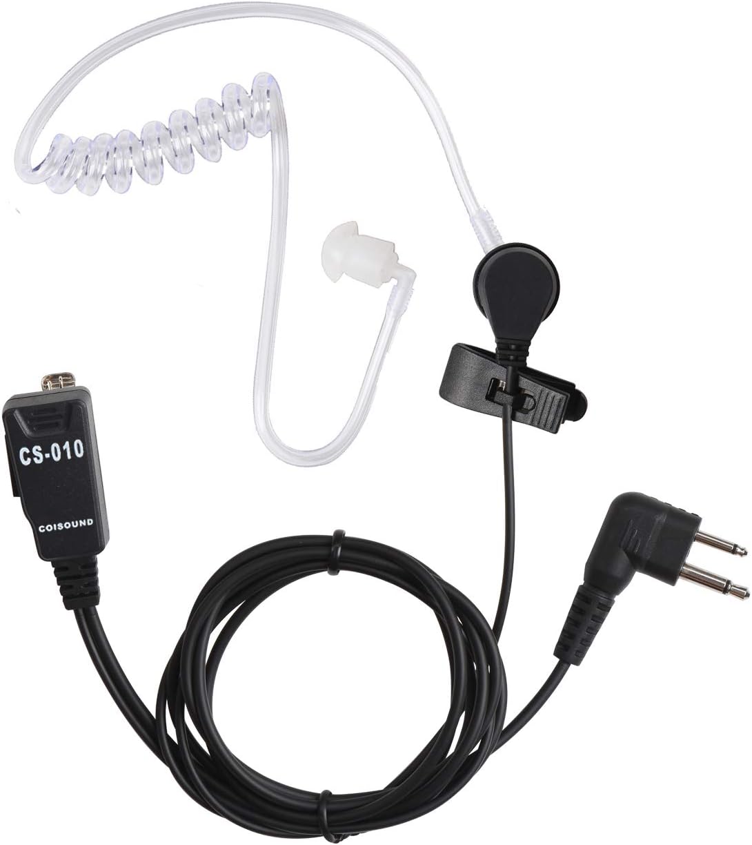 Walkie Talkie Earpiece |Two Way Radio Earpiece |Noise Canceling Headset 2 Pin Acoustic Tube Earpiece with Mic PTT Compatible Motorola CLS1410 CLS1110 CP200 GP300 GP2000 T600 T100 T800 Radio(1 Pack)