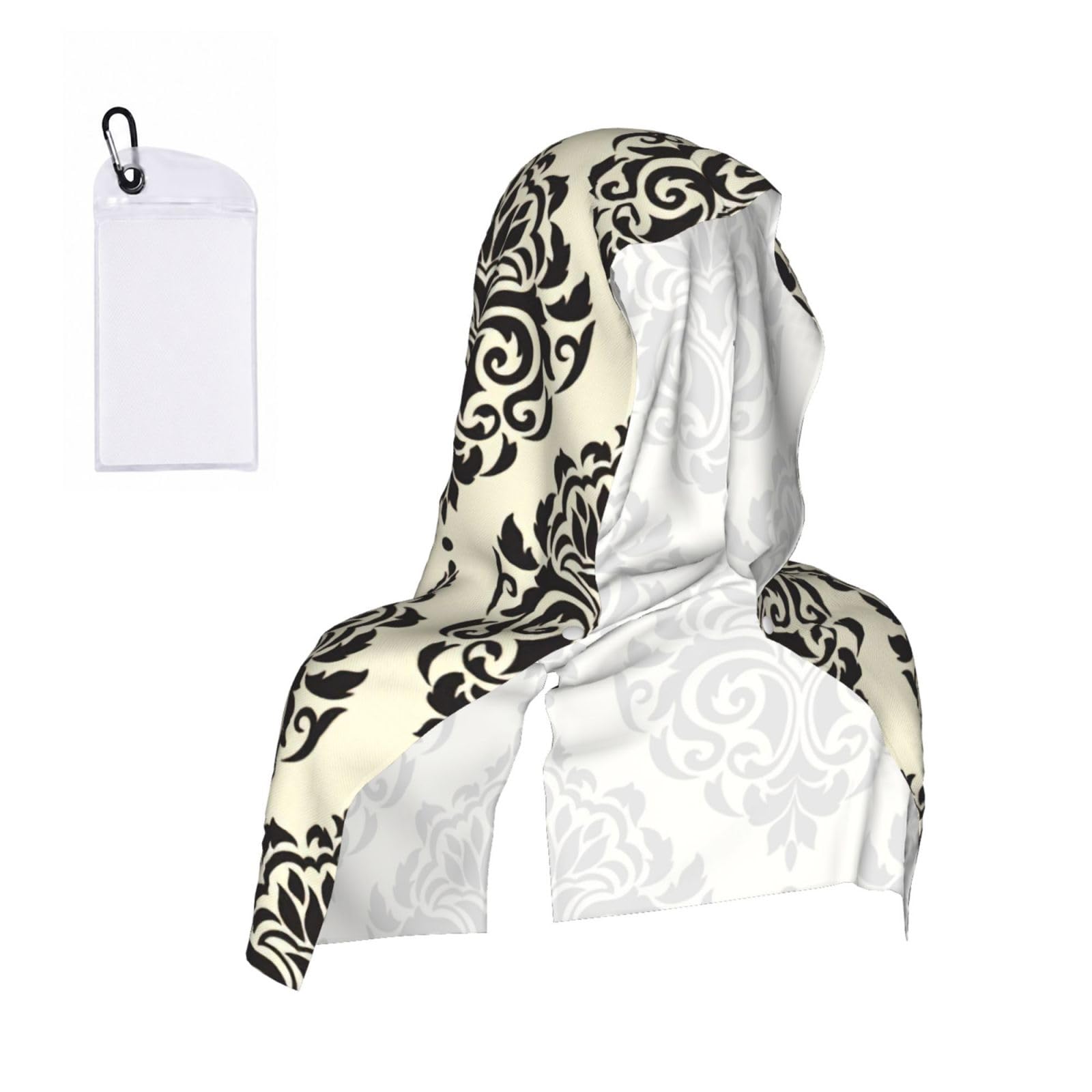 YQxwJL Asian Elephants Print Unsex Cooling Hoodie Towel, Cools Instantly When Wet Sun Protection For Sports Fitness Gym