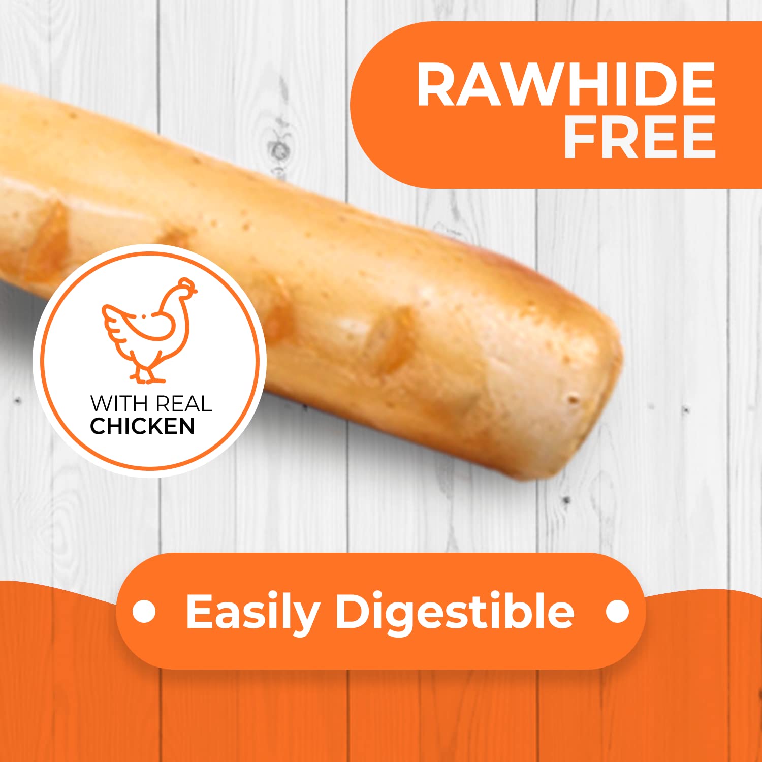 Canine Naturals Chicken Recipe Chew – Rohlederfreie Hundeleckerlis – aus den USA erhöhtem Huhn – ganz natürlich und leicht verdaulich – 5 Packungen mit 17,8 cm großen Rollen für Hunde 22,7-34 kg